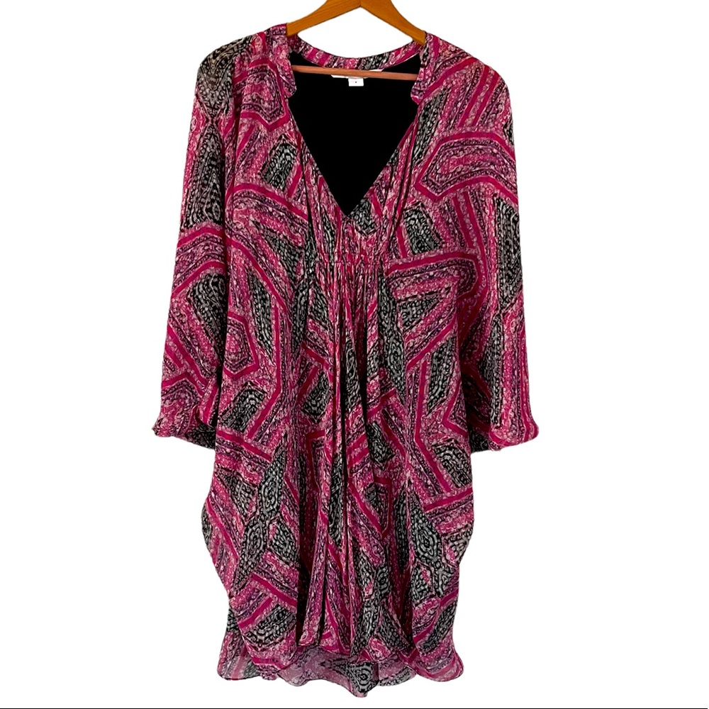 Diane von Furstenberg Silk Pink Fleurette Dress in Diamond Maze Size 6